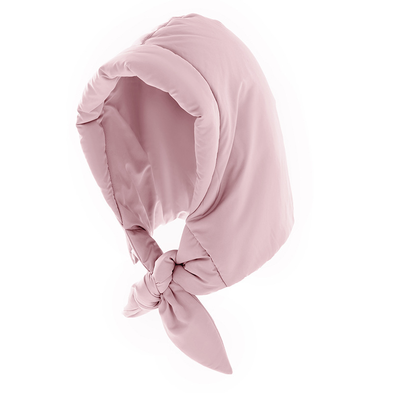Bufanda con capucha para la cabeza superior a la , bufandas de invierno con capucha, pañuelo acolchado para la cabeza para mujer, chales informales sólidos para mantener el calor, Hijab a prueba de viento: Rosa