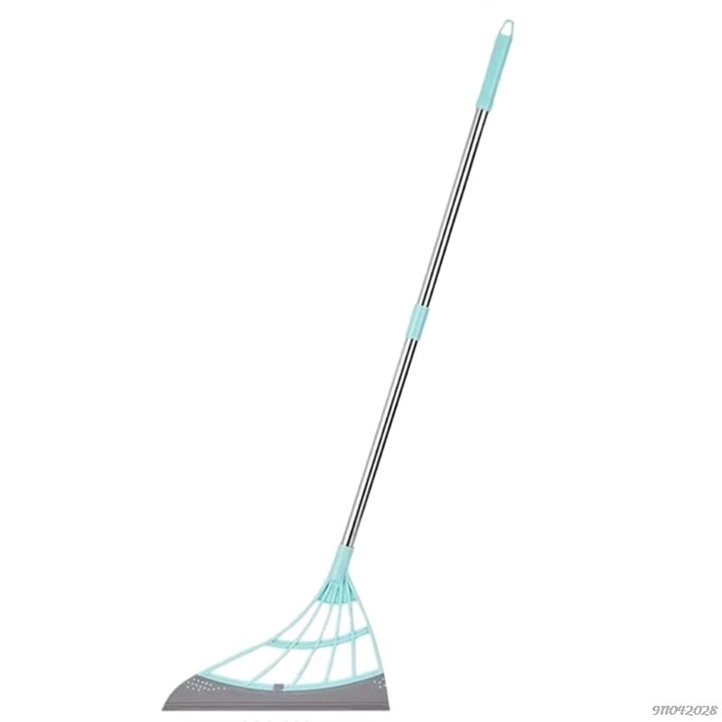 Removable Dual-use Super Sweeper Broom for Living Room Kitchen Bathroom Hangable Handle Easy to Clean au23: Green