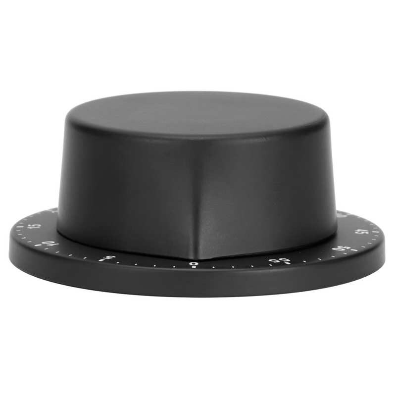 Black Kitchen Mechanical Timer Stainless Steel Reminder for Learning Baking with Magnet: Default Title