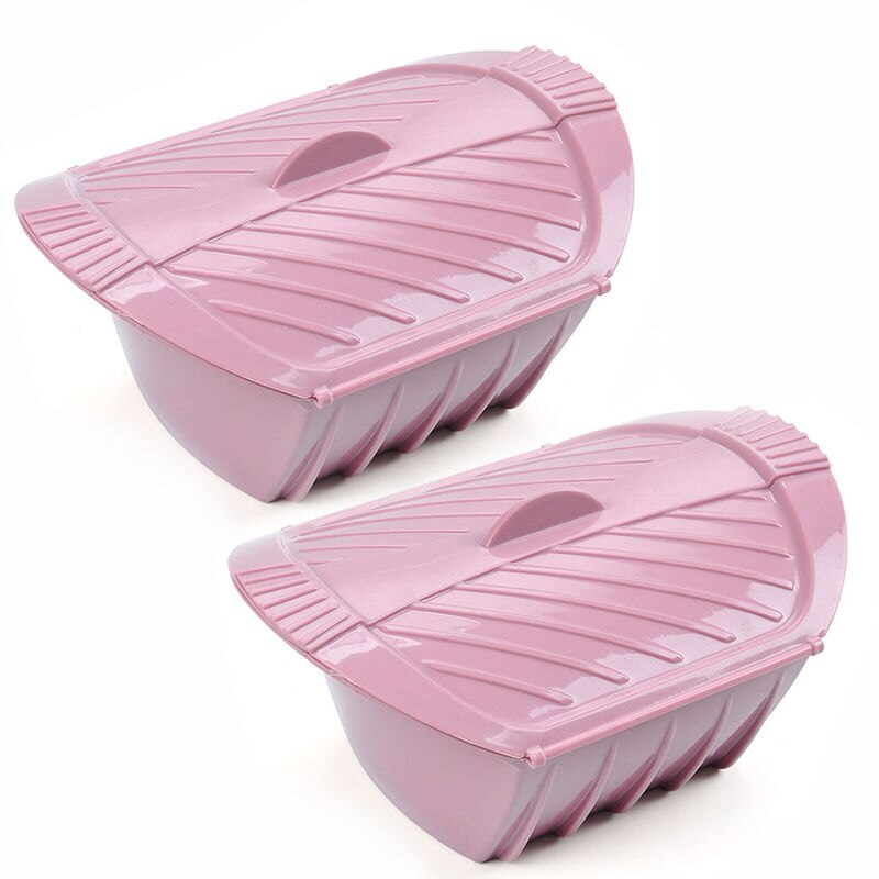 Kitchen Food Silicone Silicone Steamed Crab Rice Fish Bowl Steamer Microwave Oven Silicone Steamer with Lid: 2pcs-large