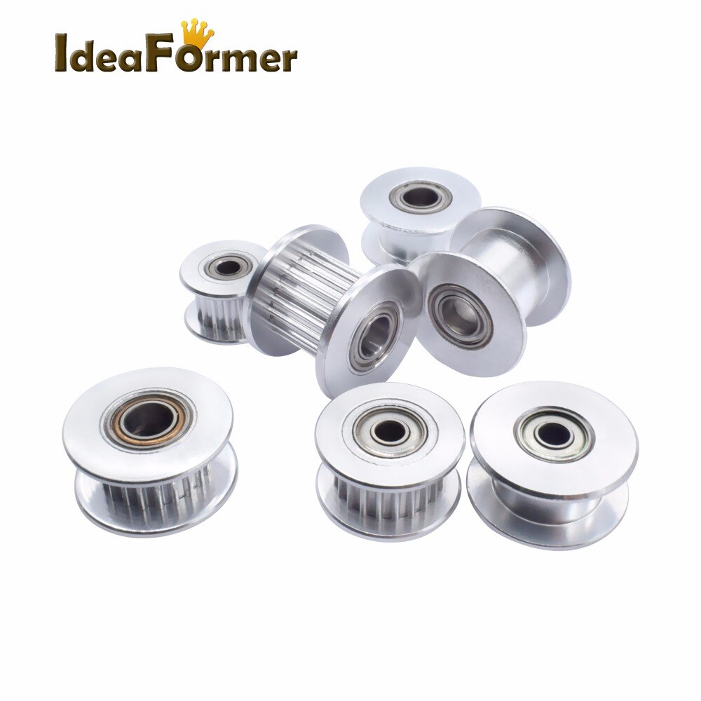 5pcs/lot GT2 Idler Timing Pulley 16/20 Tooth Wheel Bore 3/5mm Aluminium Gear Teeth Width 6/10mm 3D Printer Parts For Reprap Part