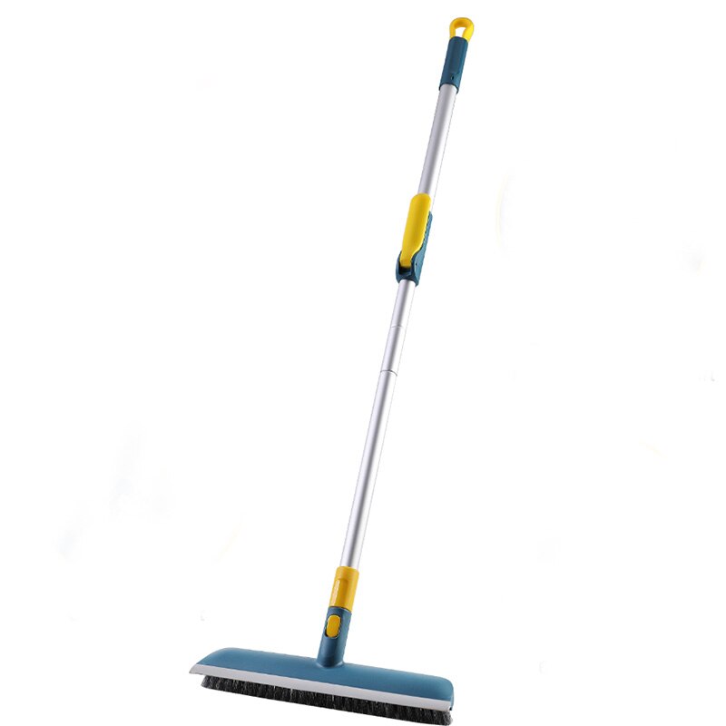 Yocada Scrape and Brush Floor Scrub Brush with Adjustable Long Handle 37&quot; to 51&quot; for Cleaning Bathroom Tile Bathtub Deck: Yellow