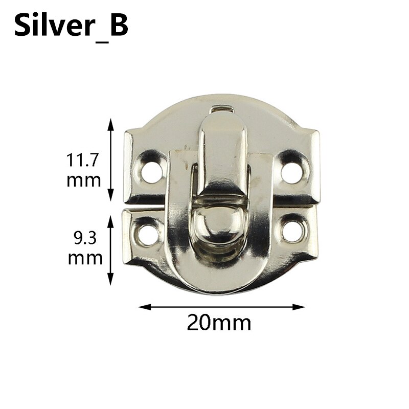 Vintage Wooden Jewelry Box Buckle Lock Antique Box Iron Latch Clasp Padlock Hasp Locked Wooden Wine Box Hardware Supplies: 7