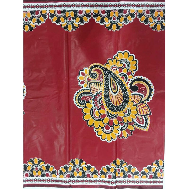 Tecido encerado vermelho super java, bloco de impressão, ancara, materiais de algodão duro para costura de roupas, 6 jardas, tecido africano encerado para homens