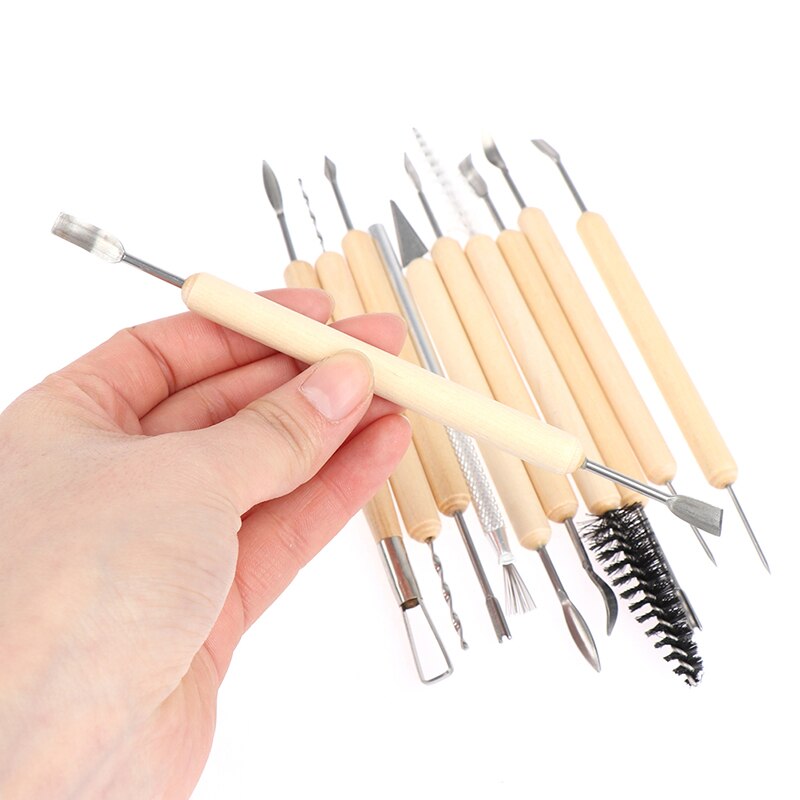 11pcs Clay Sculpting Kit Sculpt Smoothing Wax Carving Pottery Ceramic Tools Polymer Shapers Modeling Carved Tool