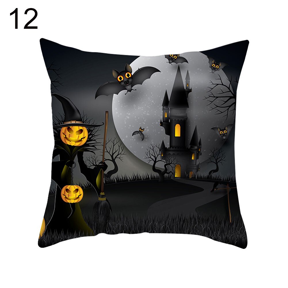 1pc sjove halloween græskar spøgelse flagermus trick or treat pudebetræk pudebetræk stribet geometrisk pudebetræk kussen sofa indretning: 12