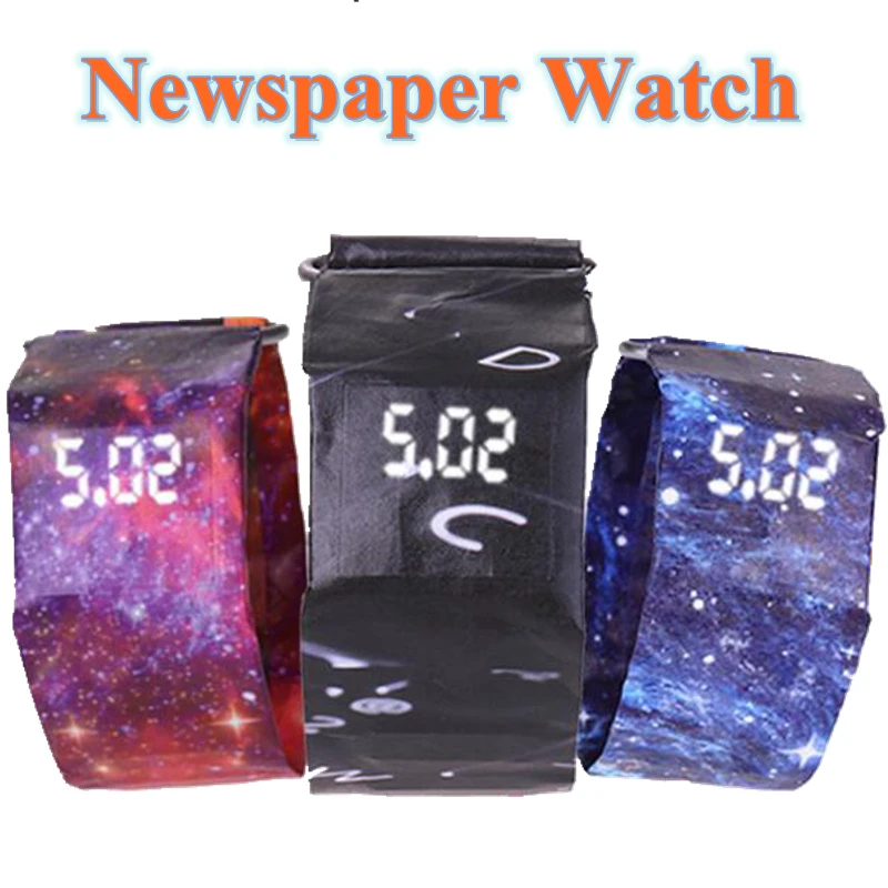 Reloj hombre Männer Uhren Kreative Papier LED Digital Uhr Wasserdichte Elektronische Uhren Männer Digitale Touchscreen Uhren
