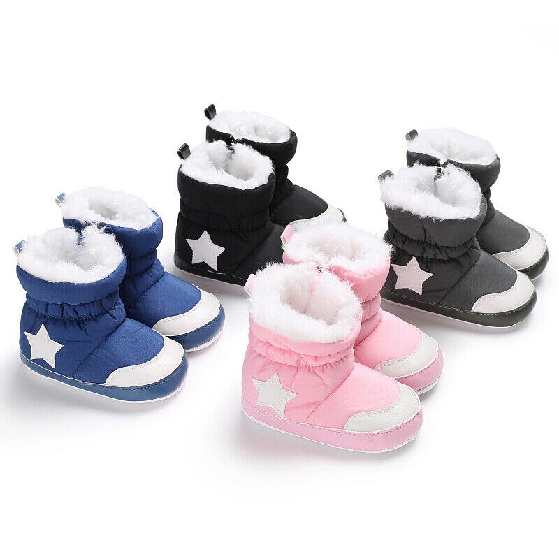 Baby Meisje Jongen Zachte Booties Winter Pluche Snowboots Mode Anti-Slip Schoenen Prewalkers