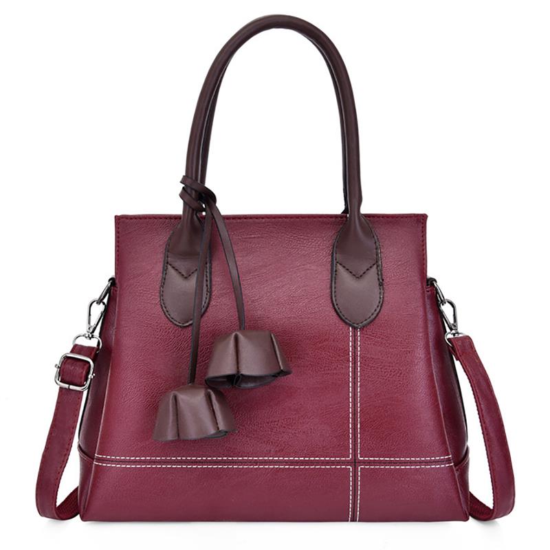 Saco de Ombro Das Mulheres da forma de Couro das Mulheres Crossbody Sacos Do Mensageiro Bolsa Das Senhoras Fêmea Rodada Bolsa Bolsa com Saco de Charme: Borgonha