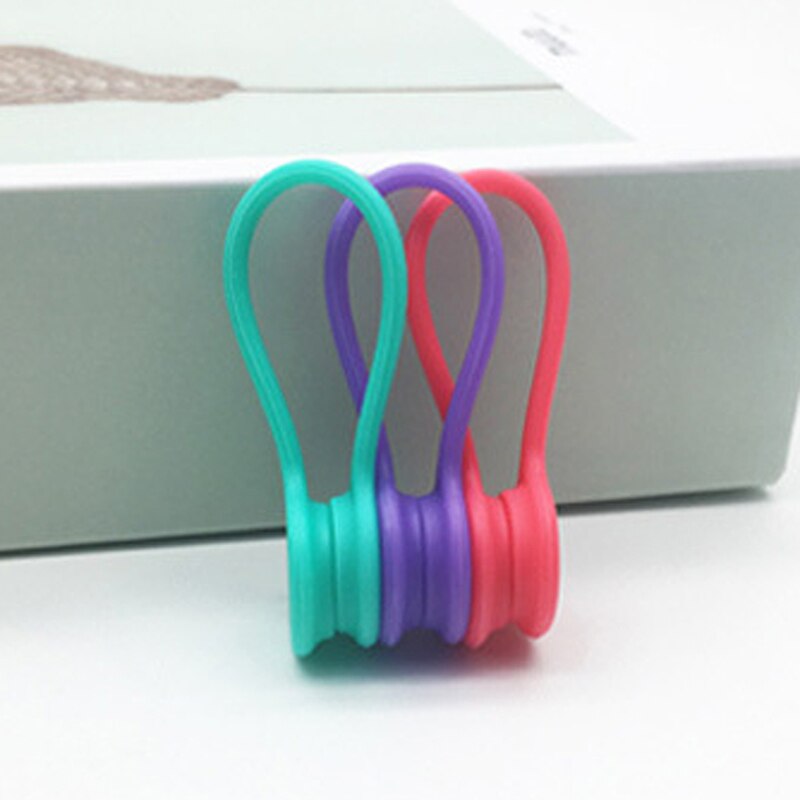 3 stk/pakke øretelefonledning opruller kabelholder organizer clips multifunktion holdbar magnet hovedtelefoner opruller kabler beskytter: D
