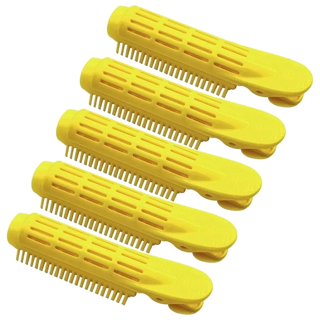 5pc pince à bigoudi auto-prise Volume pince à bigoudi cheveux naturellement bouclés coiffure: Yellow