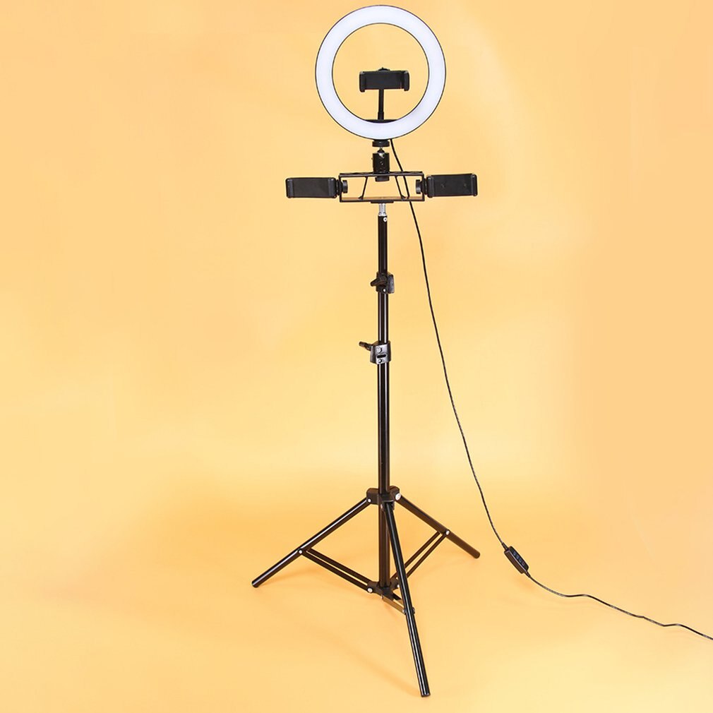 8 Inch Flat Ring Light Selfie Beauty Photography Mobile Phone Live Light Three Color Temperature LED Fill Light