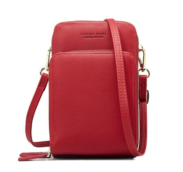 Crossbody Cell Phone Shoulder Bag Cellphone Bag Daily Use Card Holder Mini Summer Shoulder Bag for Women Wallet: Red