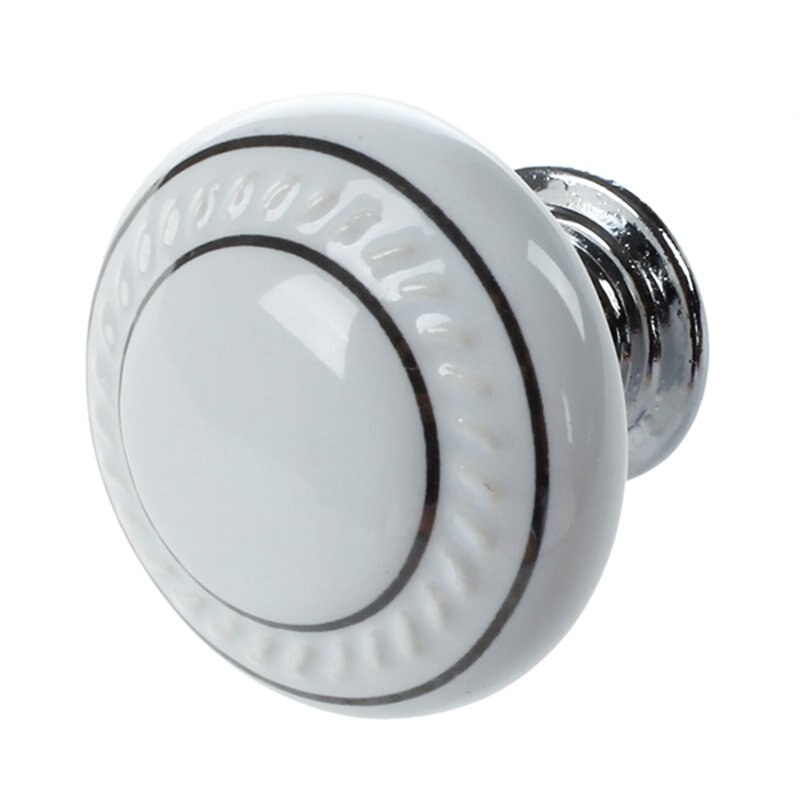 Ceramic Door/Wardrobe/Cabinet/Cupboard Knob Handle Drawer White Ideal for cabinet, drawer, door, cupboard, wardrobe, closet,: Default Title