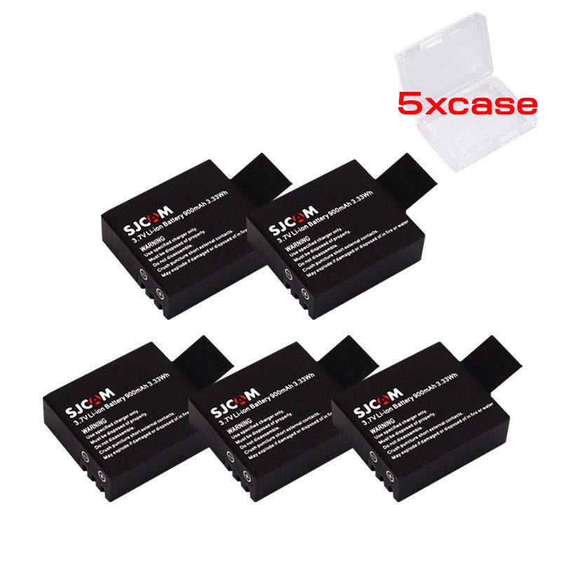 10 pcs 900mAh SJCAM SJ4000 Battery for M10wifi / SJ4000 / SJ4000wifi / SJ5000wifi /SJ5000x Elite Sports Action Camera: 5PCS