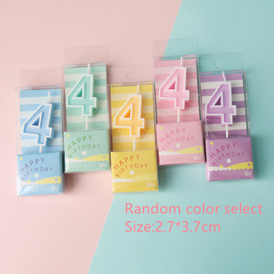 Wedding Multiple Colour Numbers 0-9 Birthday Candles Cake Topper Insert Birthday Party Dessert Table Candle Ornaments: 4