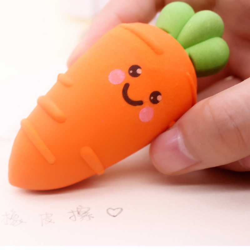 1 X novelty big size Carrot rubber eraser kawaii stationery office school supplies papelaria for kids