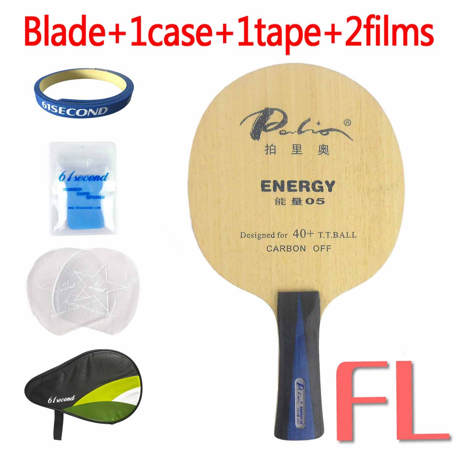 Palio ENERGY05 ENERGY 05 ENERGY-05 3Wood+2Carbon Table Tennis Blade for PingPong Racket: FL with HM case
