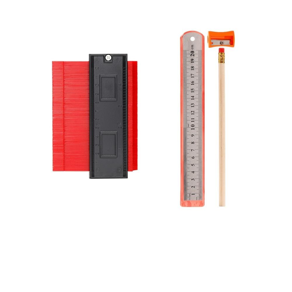 4PCS/lot Contour Gauge Shape Duplicator Outline Profile Shape Contour Duplications Guage, Irregular Shapes Copy Measure Ruler: 5 Inch-Red