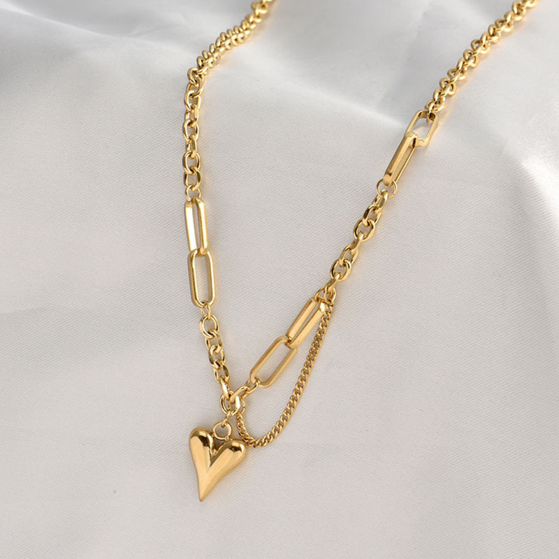 Gouden Kleur Hart Hanger Ketting Voor Vrouwen Trend Meisjes Sleutelbeen Ketting Sieraden Feestelijke