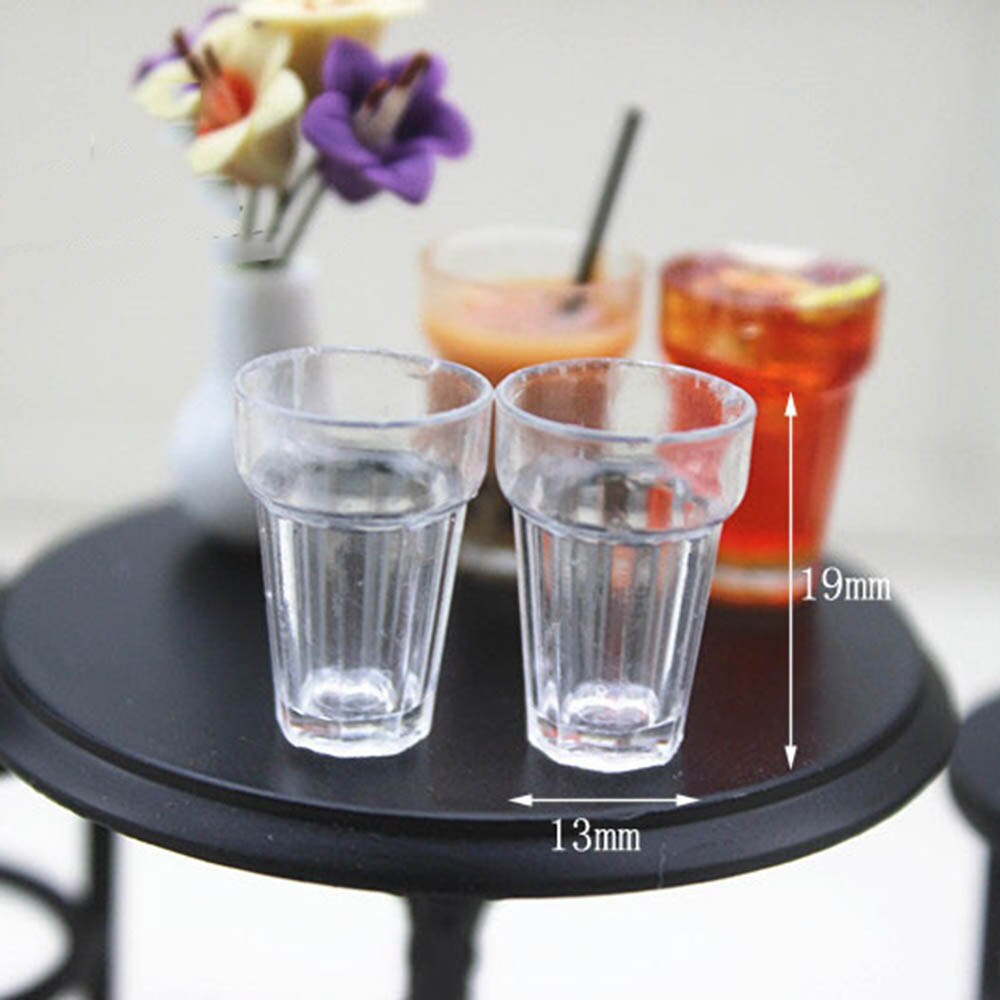 4 stks 1/12 Poppenhuis Miniatuur Accessoires Mini Hars Theekop Simulatie Drankjes Cup Model Speelgoed voor Poppenhuis Decoratie