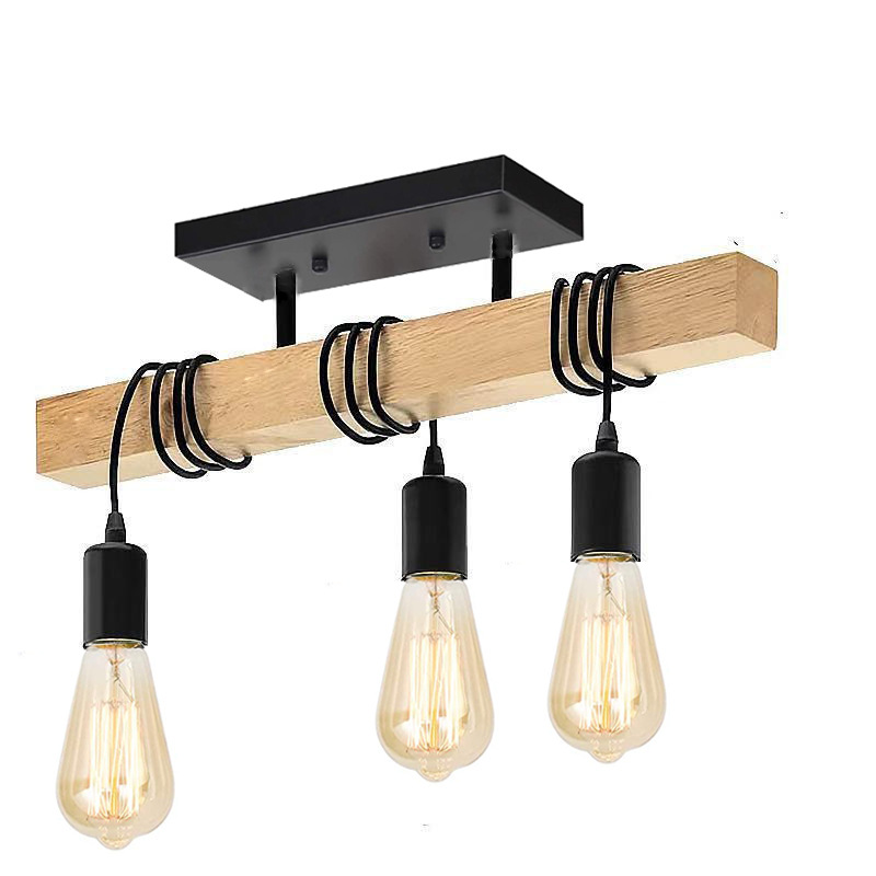 Moderne creatieve houten kroonluchter licht plafond massief houten voor eetkamer woonkamer restaurant hanglamp hanglamp