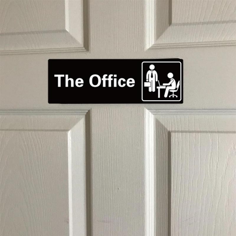 1pc Black White English Letter The Office Sign Acrylic Self-Adhesive Office Signs Acrylic Signs For Door Wall Label 22.8x7.5cm