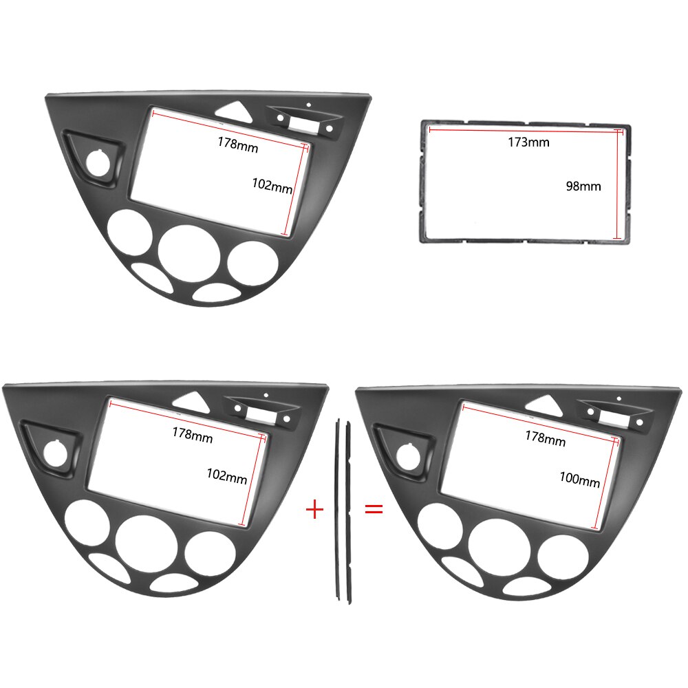 Double 2 Din Frame for Ford Focus /Fiesta Stereo Fascia Car Radio Panel Refitting Installation Trim Kit Face Frame Fasica