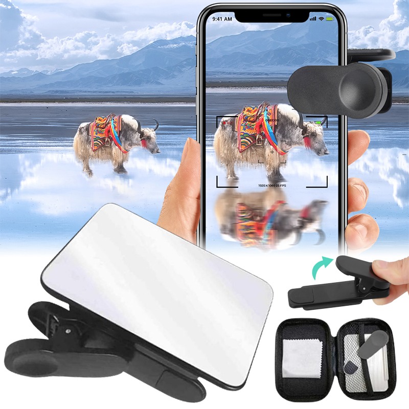 Kit de Clip para cámara con reflejo de espejo para teléfono móvil, accesorios para Selfie con lente para exteriores, juego de Clips ajustables para asistente de disparo