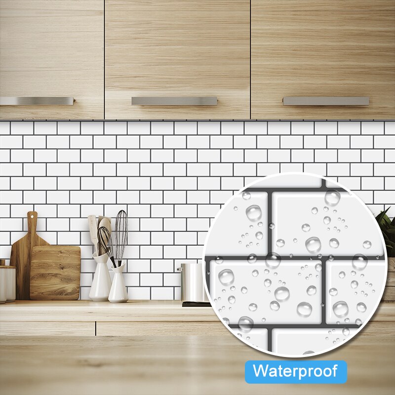 2mm Strong Adhesive Premium Kitchen Wall Tiles Kitchen Backsplash Wall Sticker
