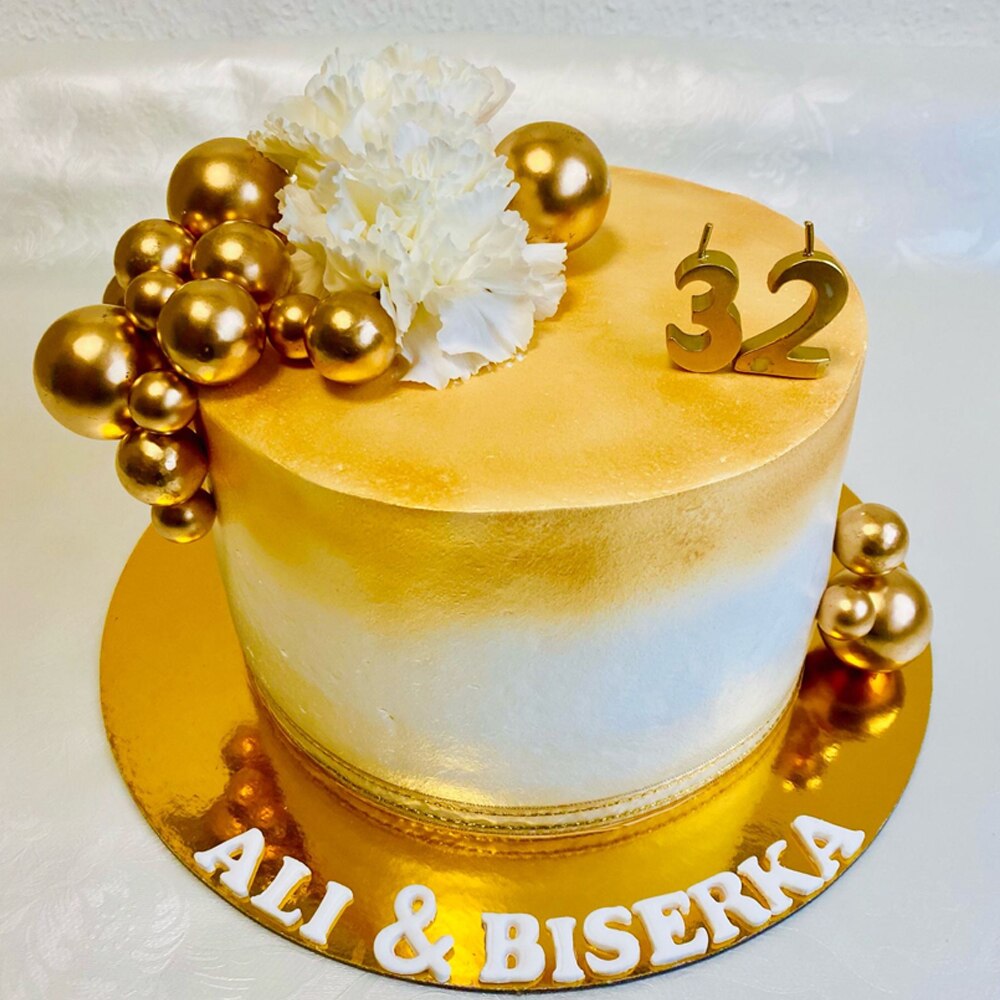 20pcs Golden Ball Cake Topper Happy Birthday Baby Baptism Cake Decoration Diy Cupcake Wedding Party Decoration Supplies