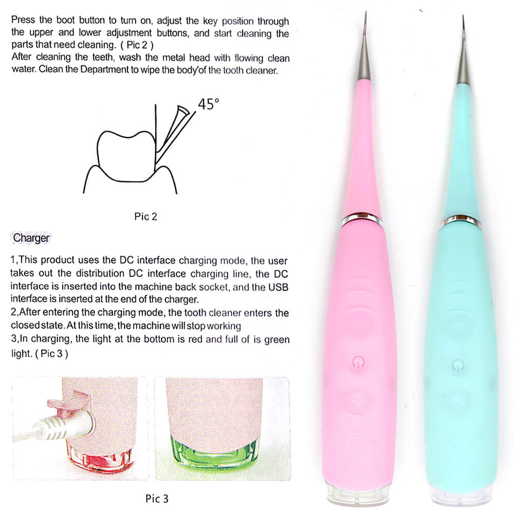 Ultrasonic Electric Dental Scaler Machine Tooth Calculus Tool Sonic Remover Stains Tartar Plaque Whitening Portable Oral Cleaner
