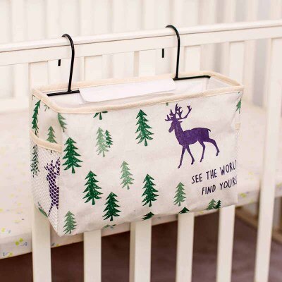 Crib Accessoires Tas Opslag Houder Bed Organizer Nachtkastje Opbergtas Wieg Bed Side Pouch Opknoping Organisator Nappy Houder Zakken: 10