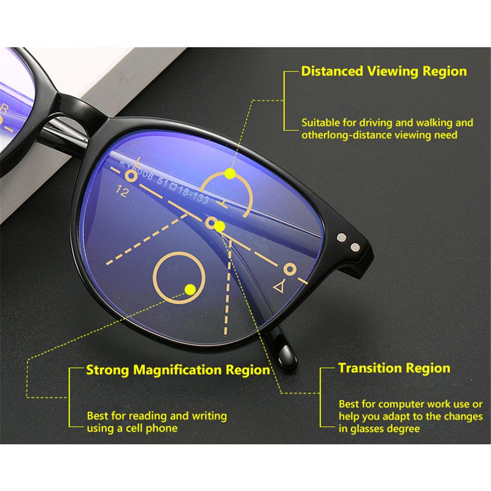 Multifocal Reading Glasses Readers Computer Glasses Progressive Multifocus Glasses for Women &amp; Men Blue Light Blocking