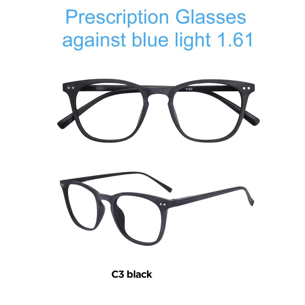 Occi óculos de luz anti-azul computador clássico gaming glass unissex óculos redondos quadros óculos ópticos óculos de proteção do olho quadro: C3 Black  1.61