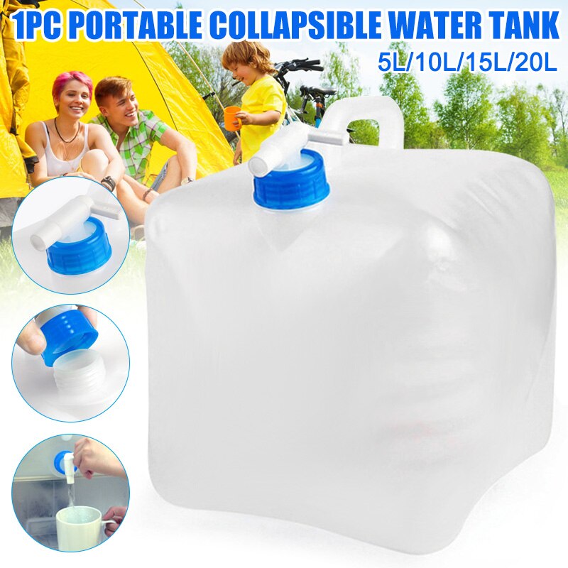 Recipiente de agua plegable de buena salud, jarra de almacenamiento de agua para Camping con espita plegable para exteriores