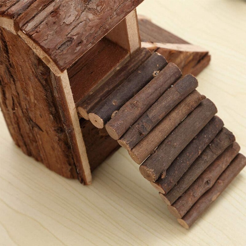 Hamster Wooden House Small Pets Hideout for Hamster Cage Hut Natural Wood Hut House Living House