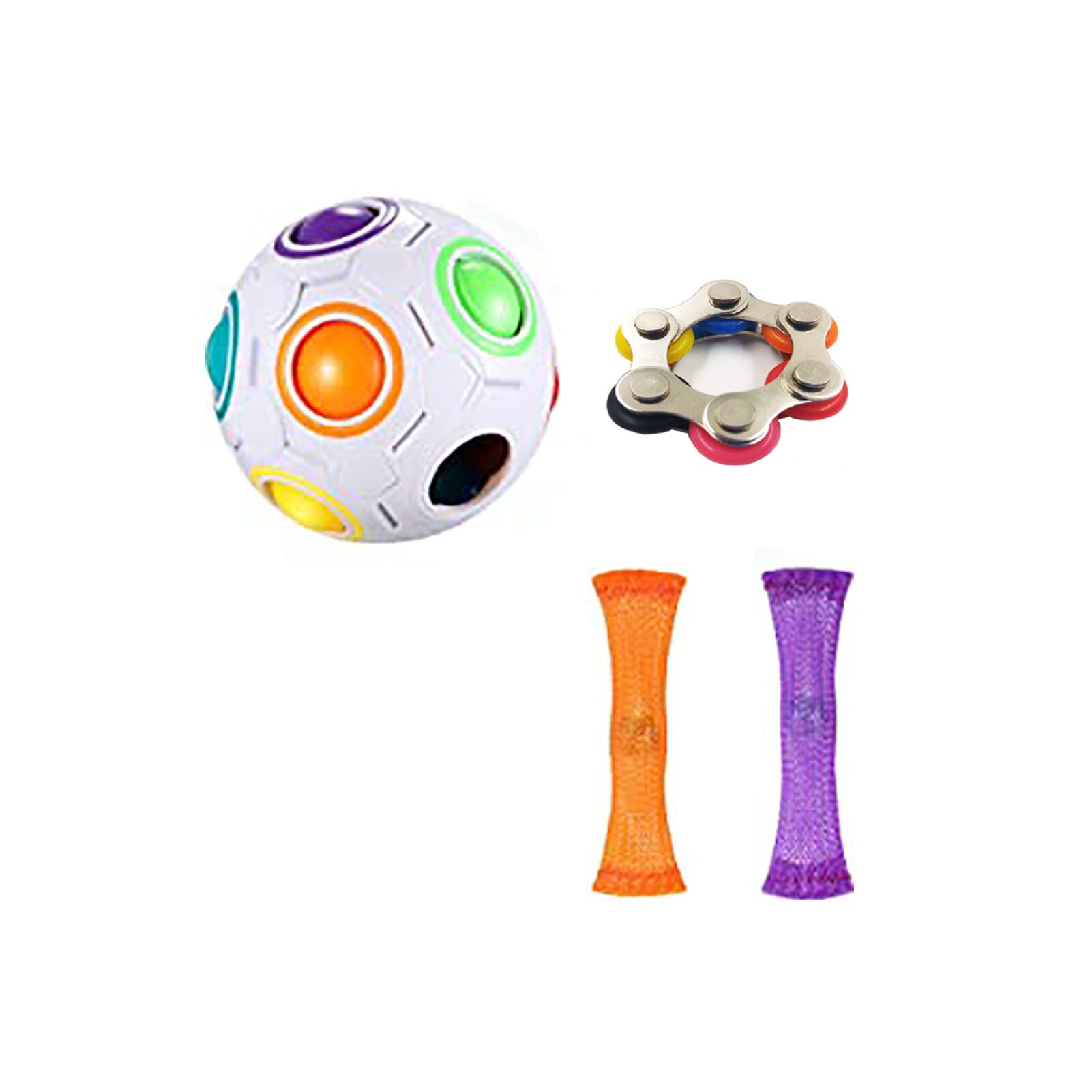 Sensory Fidget Toy Set - Stress Relief Balls - Autism & Anxiety Therapy - Pop Bubble & Squeeze Toys for Kids & Adults: 01