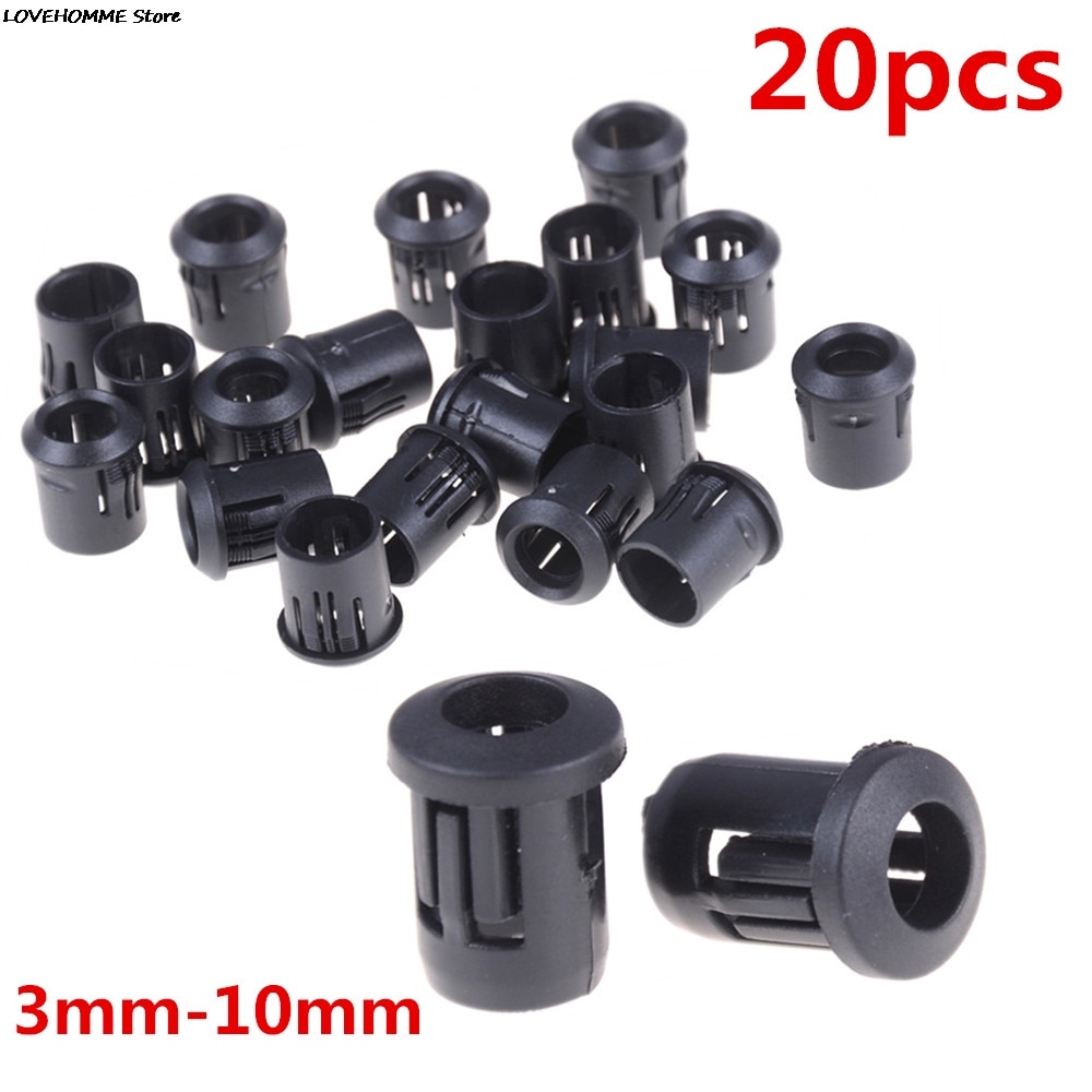 20 Stuks Zwart Plastic Lampvoeten Led Lamp Diode Houder Zwart Clip Bezel Socket Mount 3Mm/5Mm/8Mm/10Mm