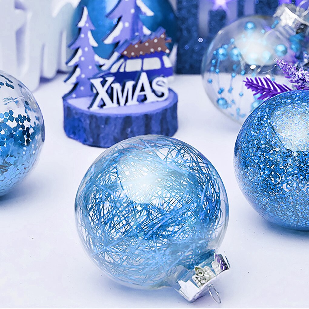 30 stk 60mm julekule gjennomsiktig juletrepynt kombinasjon hengende navidad jul hjemmefest diy dekorasjonsartikler