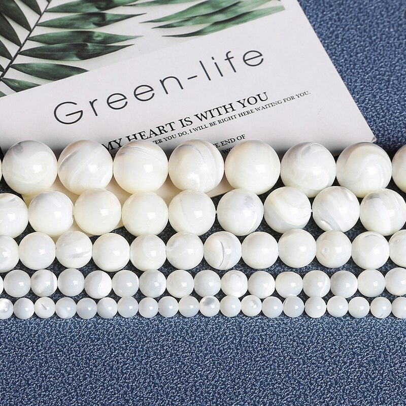Natural Sea Shell Horseshoe Snail White Beige Loose Beads 4/6/8/10/12MM For Muslim Prayer Jewelry Bracelet Making DIY: Natural White Shell / 6mm approx 61pcs