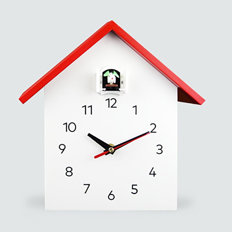 Cuckoo Quartz Wall Clock Modern Bird Hanging Watch Decoration Alarm Clocks Home Living Room Red