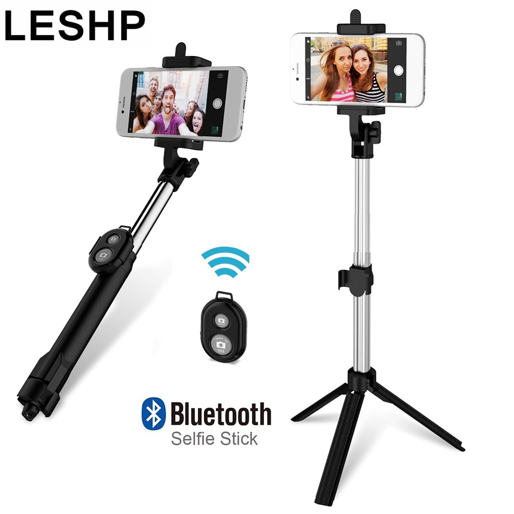 Trådløs selfie stick  bt 4.0 fjernudløser håndholdt mobiltelefon selfie stick monopod stativ holder til ios android smartphones