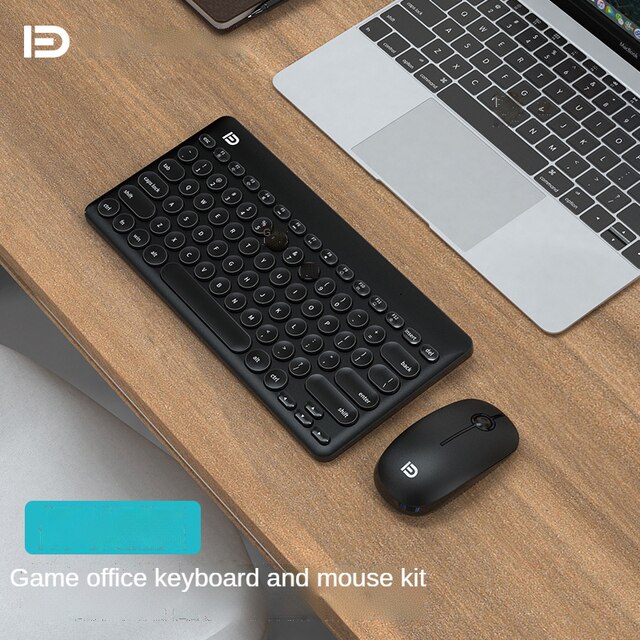 Mini Wireless Keyboard and Mouse Set for Notebook Laptops Tablets Phone Home Office Laptop Accessories: black