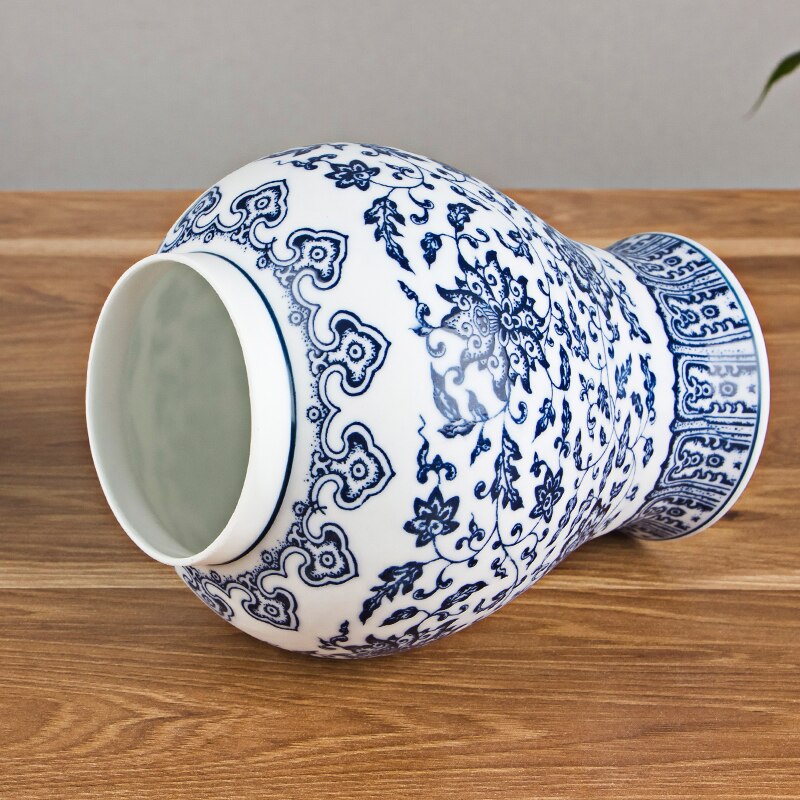 Jingdezhen generel tank antik krukke blå og hvid porcelæn keramisk opbevaringstank dekoration te snacks krukker