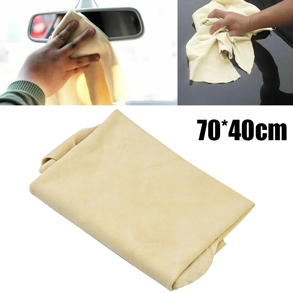 Paño de limpieza suave de cuero de gamuza, toalla para lavado de coches, trapo absorbente de agua, toallas de limpieza de coche, paño de lavado de secado 40x70cm