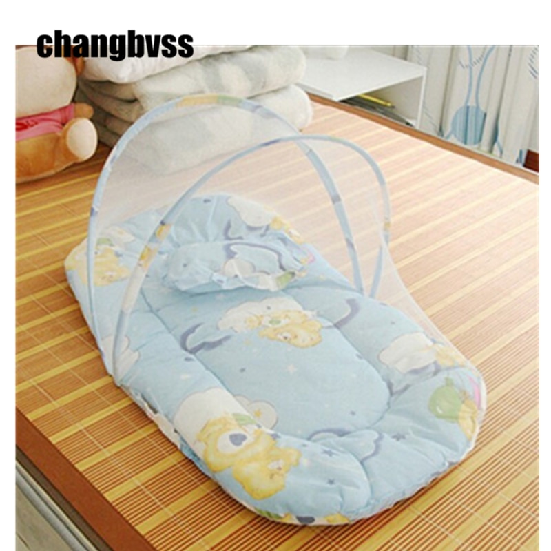 Sammenklappelig baby seng bærbar baby krybbe net sammenfoldelig myggenet spædbarn pude madras pude maio infantil