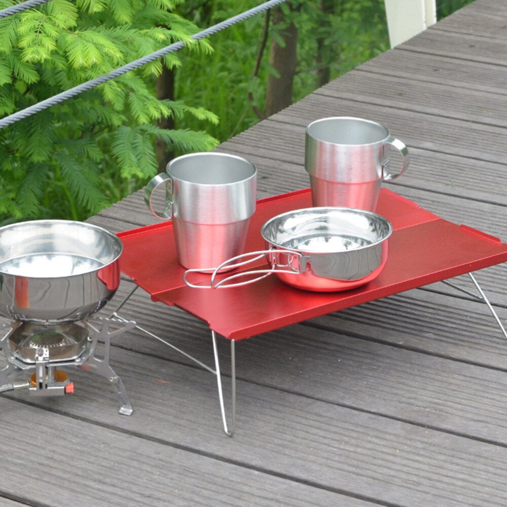 Folding Picnic Table Aluminum Ultralight Dinner Desk Hiking Camping Table