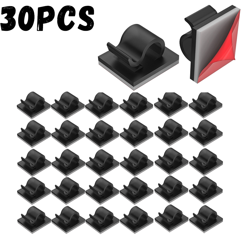 Cable Clips Adhesive Cable Organizer Sticky Wire Clip Cord Organizer Wires Management Holder for Office Car Home Charging Cable: Yellow