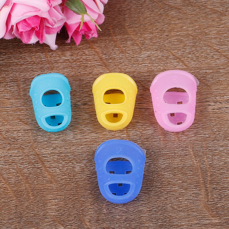 4Pcs/Set Guitar String Finger Guard Fingertip Protector Silicone Left Hand Finger Protection Press Guitar Accessories